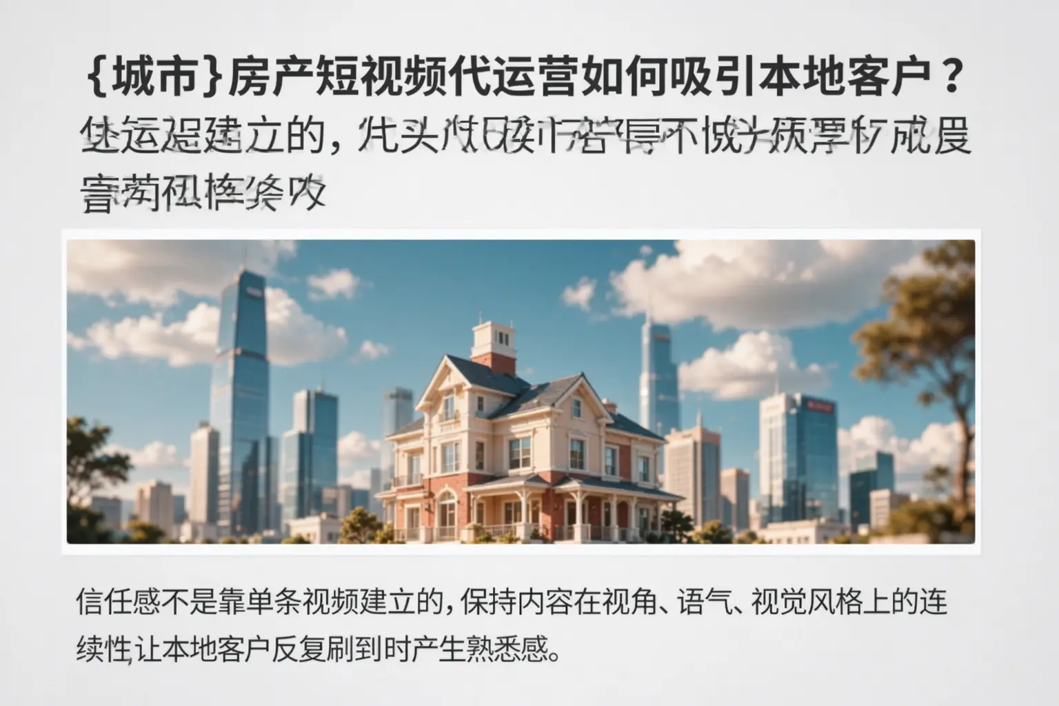 沈阳房产短视频代运营如何吸引本地客户?