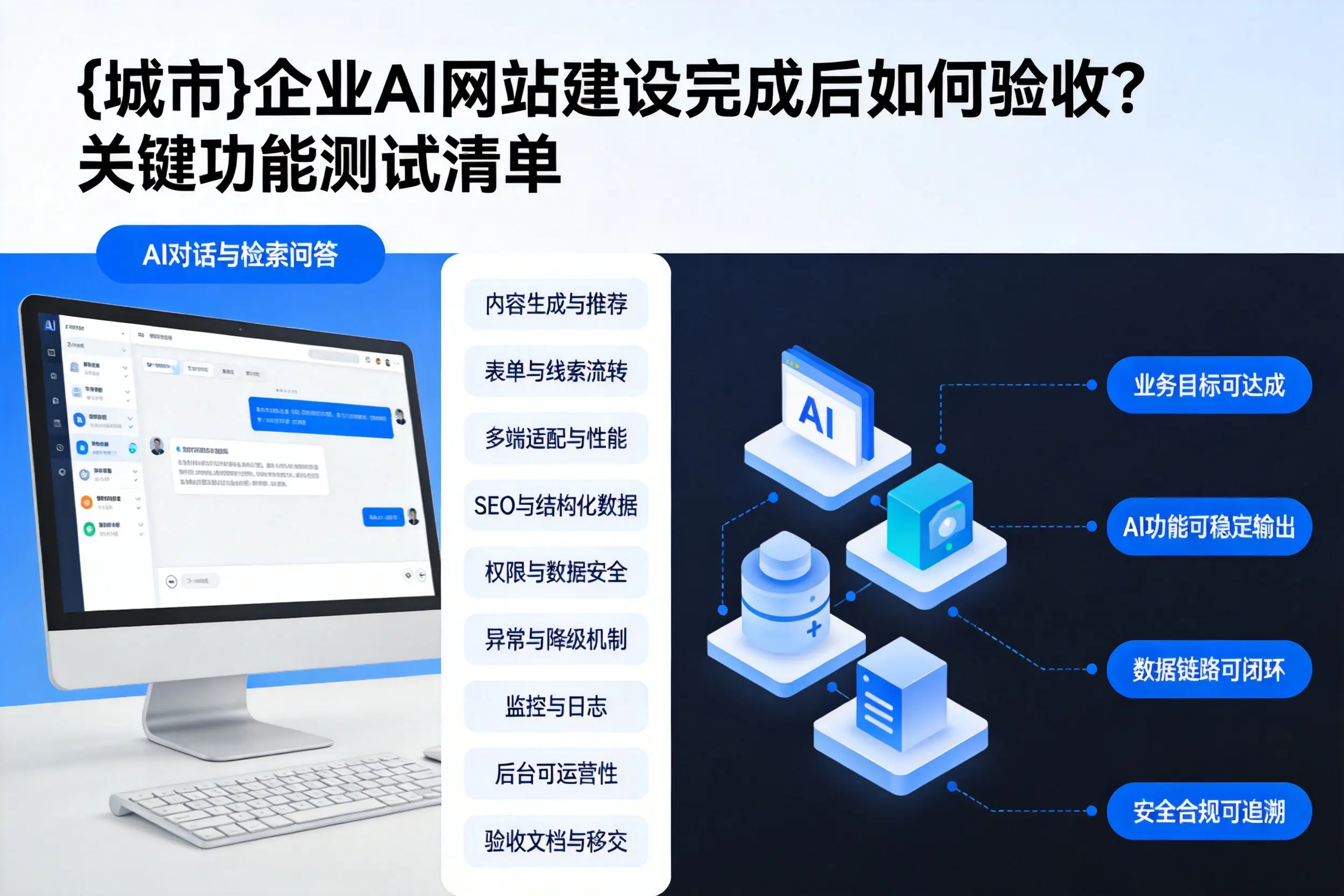 沈阳企业AI网站建设完成后如何验收？关键功能测试清单