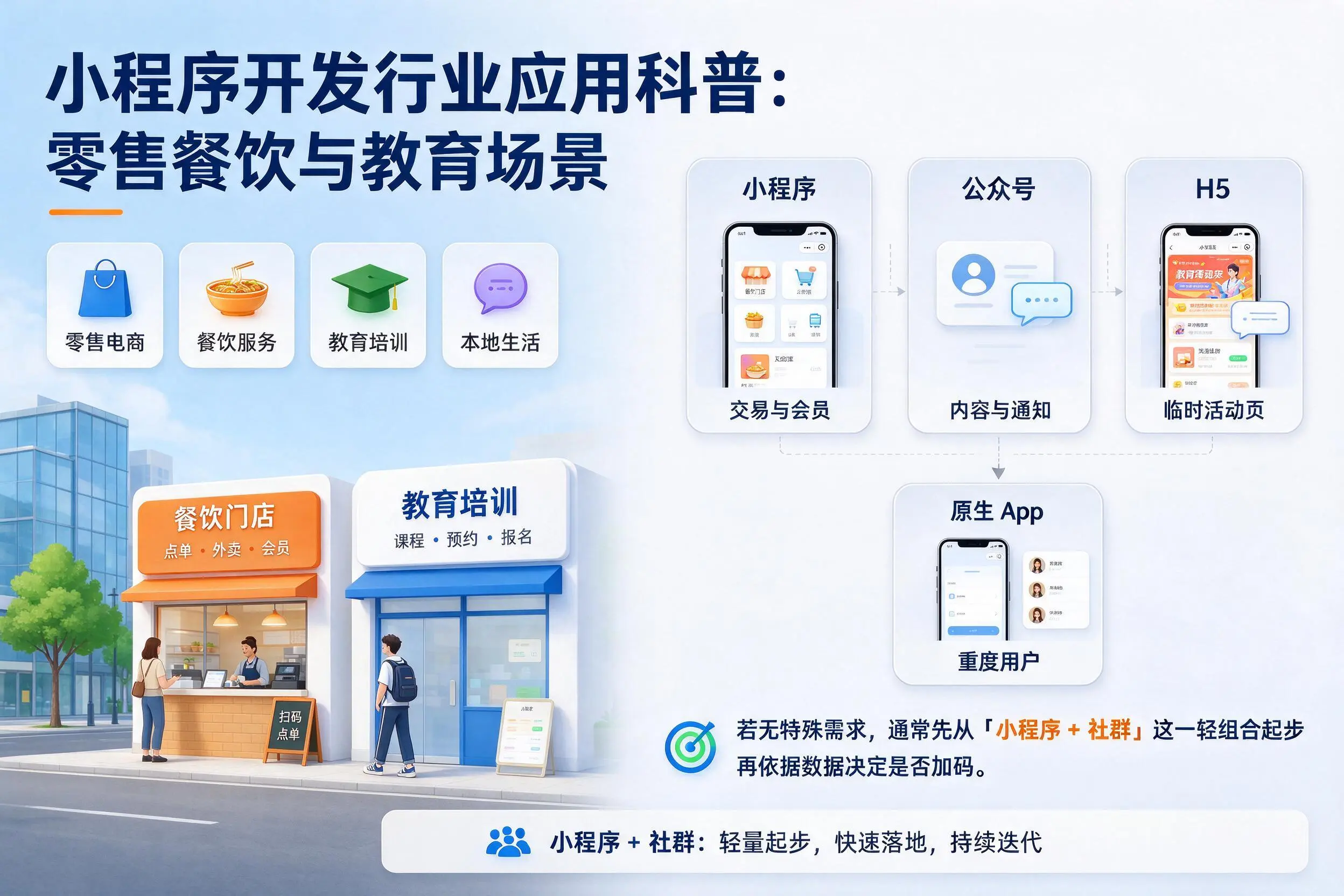 沈阳小程序开发行业应用科普：零售餐饮与教育场景