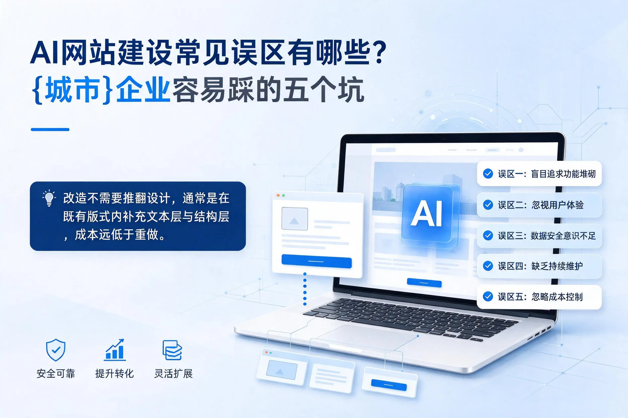 AI网站建设常见误区有哪些？沈阳企业容易踩的五个坑