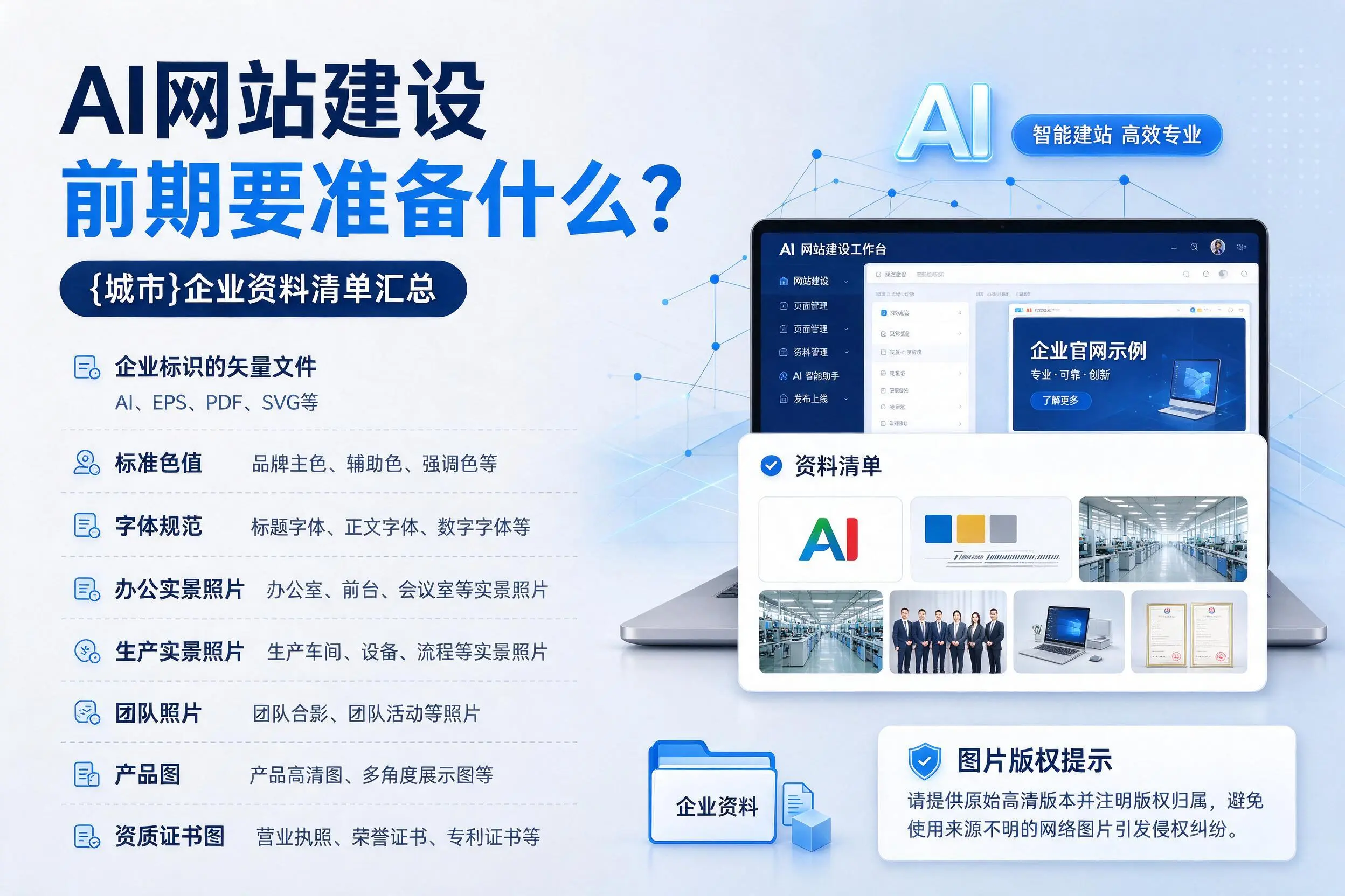 AI网站建设前期要准备什么？沈阳企业资料清单汇总